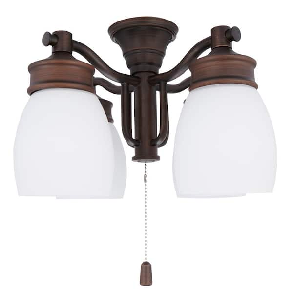 Casablanca 4-Light Brushed Cocoa Bronze Ceiling Fan Fixture with