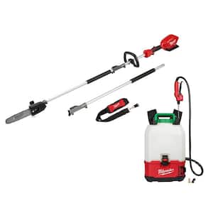 M18 FUEL 10 in. 18V Lithium-Ion Brushless Electric Cordless Pole Saw & M18 4 Gal. Switch Tank Backpack Pesticide Sprayer