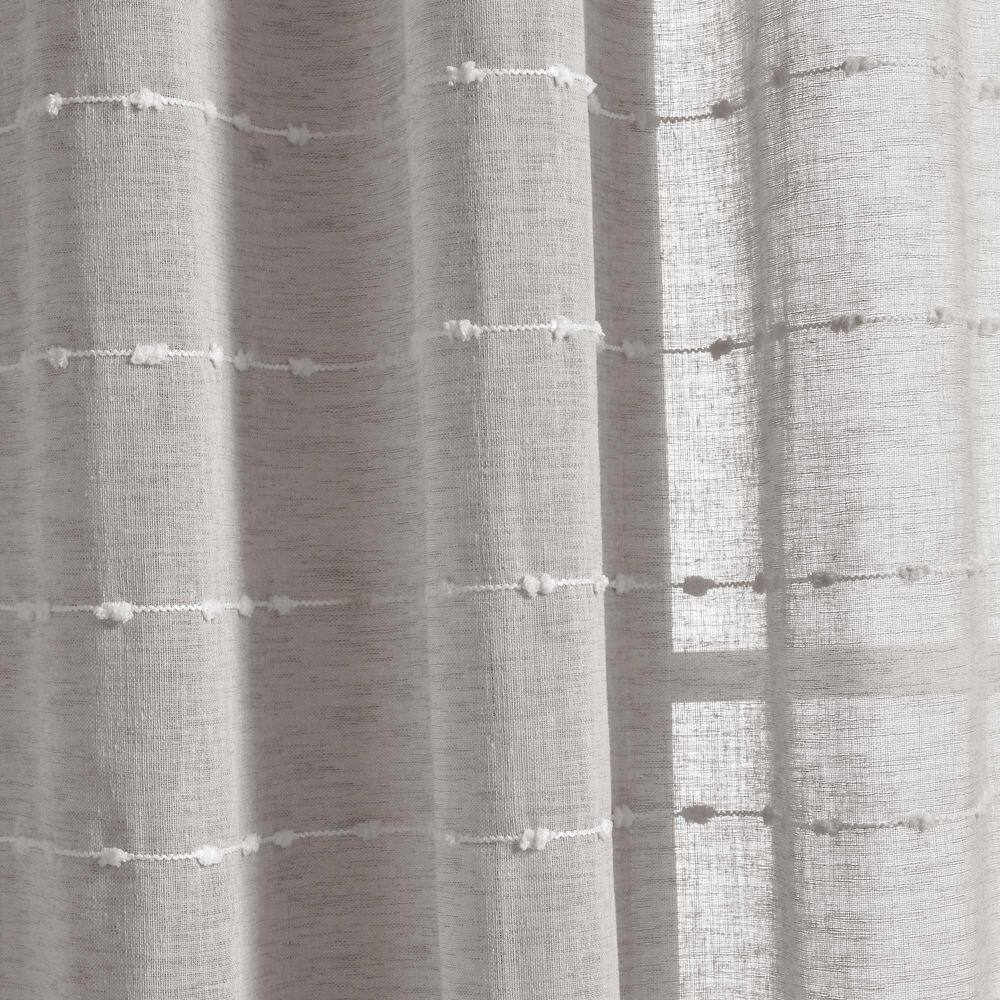 Gray Textured Sheer Rod Pocket Valance, 52"W x 18"L