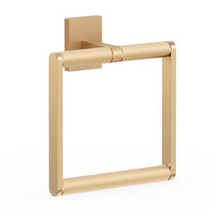 Wall Mounted Towel Ring with Embossing in Brass
