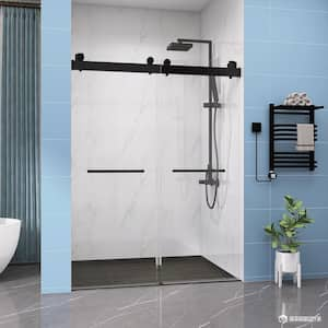 Frameless Double Sliding Shower, 69" - 72" Width, 79" Height, 3/8" (10 mm) Clear Tempered Glass