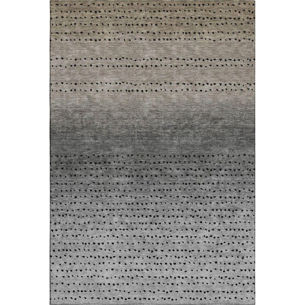 Mayfield Premium Machine Washable Abstract AMF2009 Taupe 5 ft. x 7 ft. 6 in. Area Rug