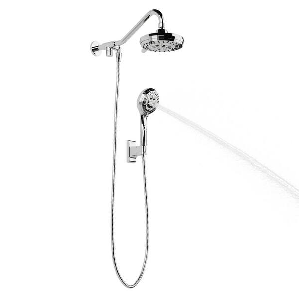 6-spray 7 in. Dual Shower Head and Handheld Shower Head with Low Flow in Chrome 6-spray 7 in. Dual Shower Head and Handheld Shower Head with Low Flow in Chrome