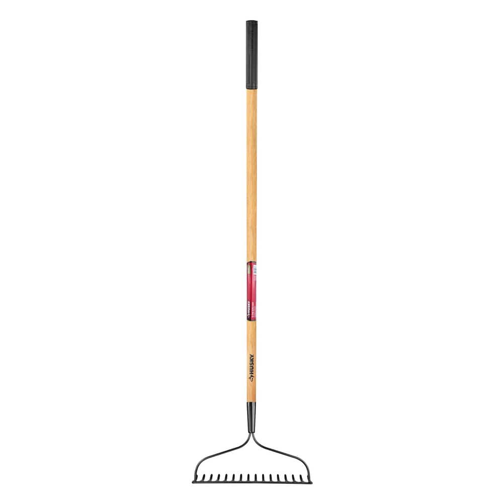 Husky 57 in. Wood Handle 16-Tine Bow Rake 77105-942