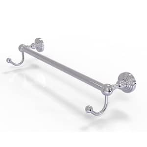 Waverly Place Collection 36 in. Towel Bar with Integrated Hooks in Polished Chrome