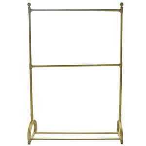 Freestanding Gold Metal Double Rod Clothes Rack Garment Stand 47.24 in. W x 70.86 in. H