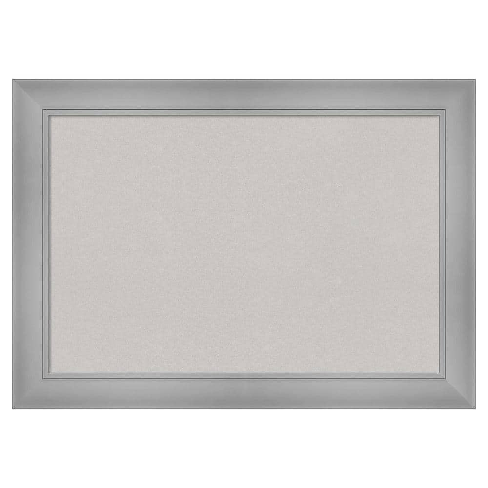 Amanti Art Flair Polished Nickel Framed Grey Corkboard 28 in. x 20 in ...