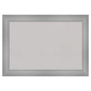 Flair Polished Nickel Framed Grey Corkboard 28 in. x 20 in Bulletin Board Memo Board