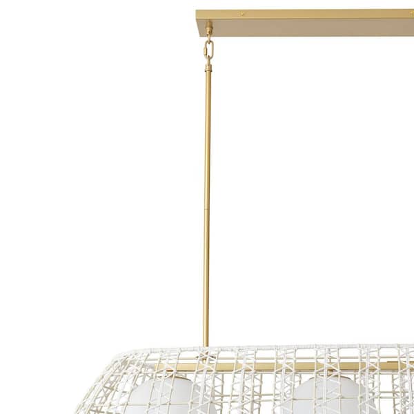aiwen 43.7 in. 3-Light Gold Rectangular Farmhouse Chandelier