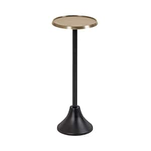 Sanzo 9.00 in. Gold Round Metal End Table