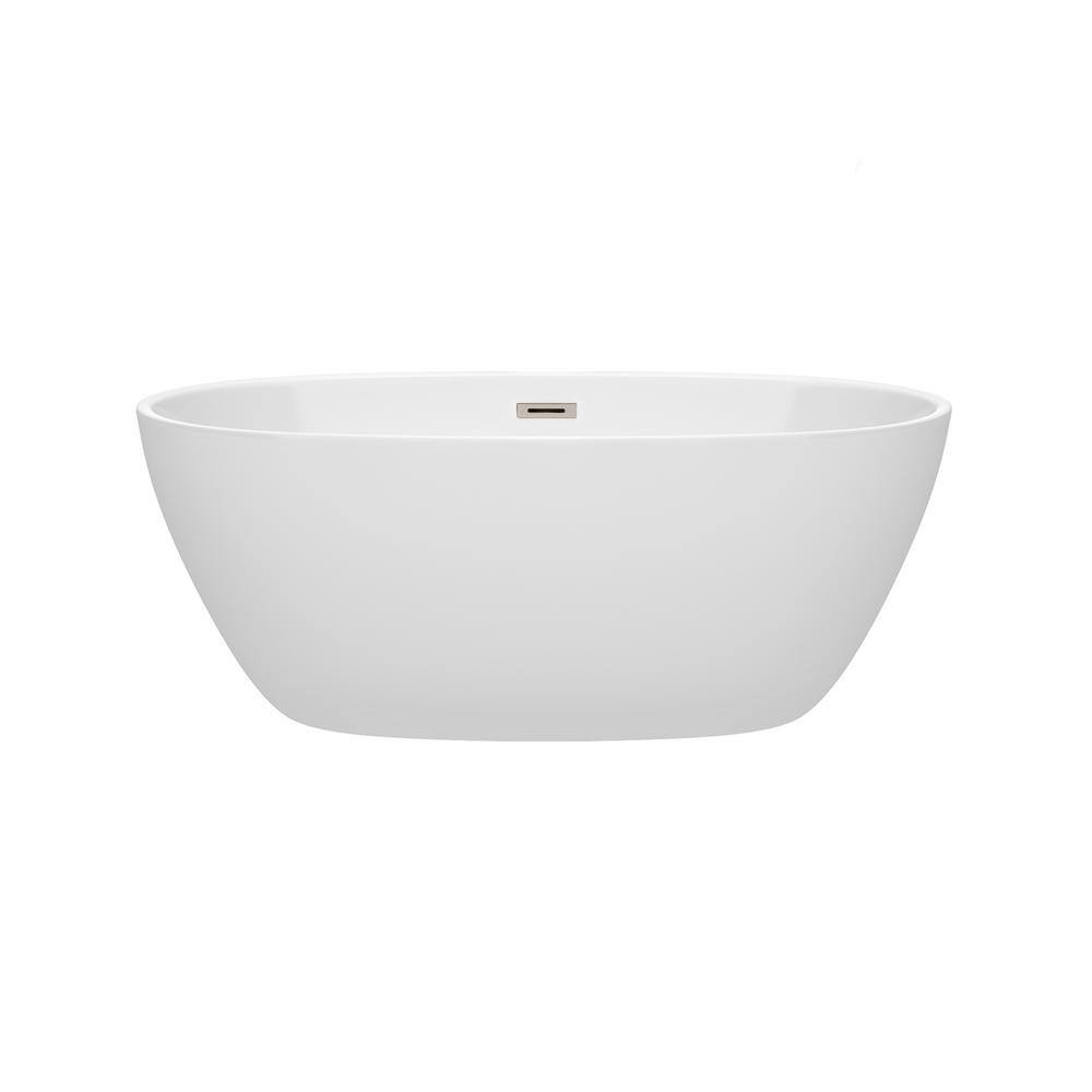 Juno 59'' White Acrylic Freestanding Soaking Bathtub