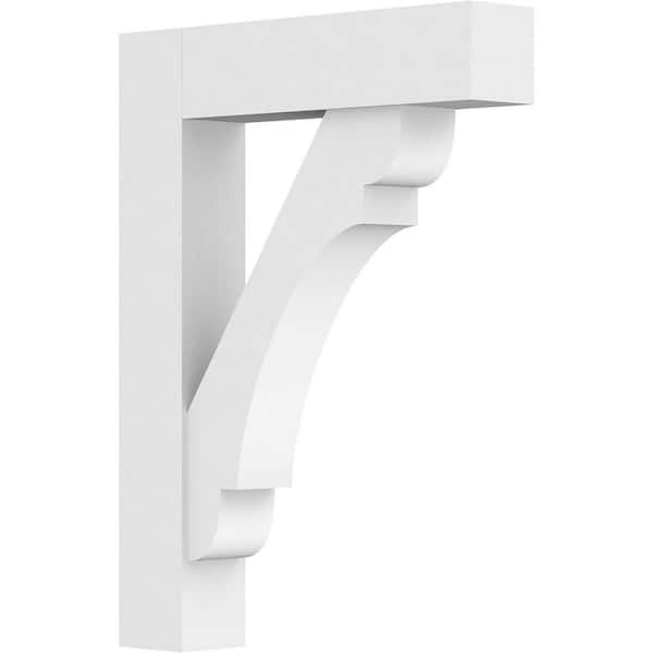 Ekena Millwork Standard Olympic 3 in. W x 24 in. H x 18 in. D Signature Urethane Polyurethane Bracket With Block Ends