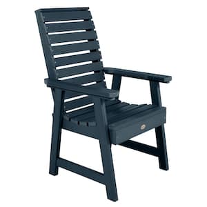 Weatherly Federal Blue Plastic Outdoor Dining Chair
