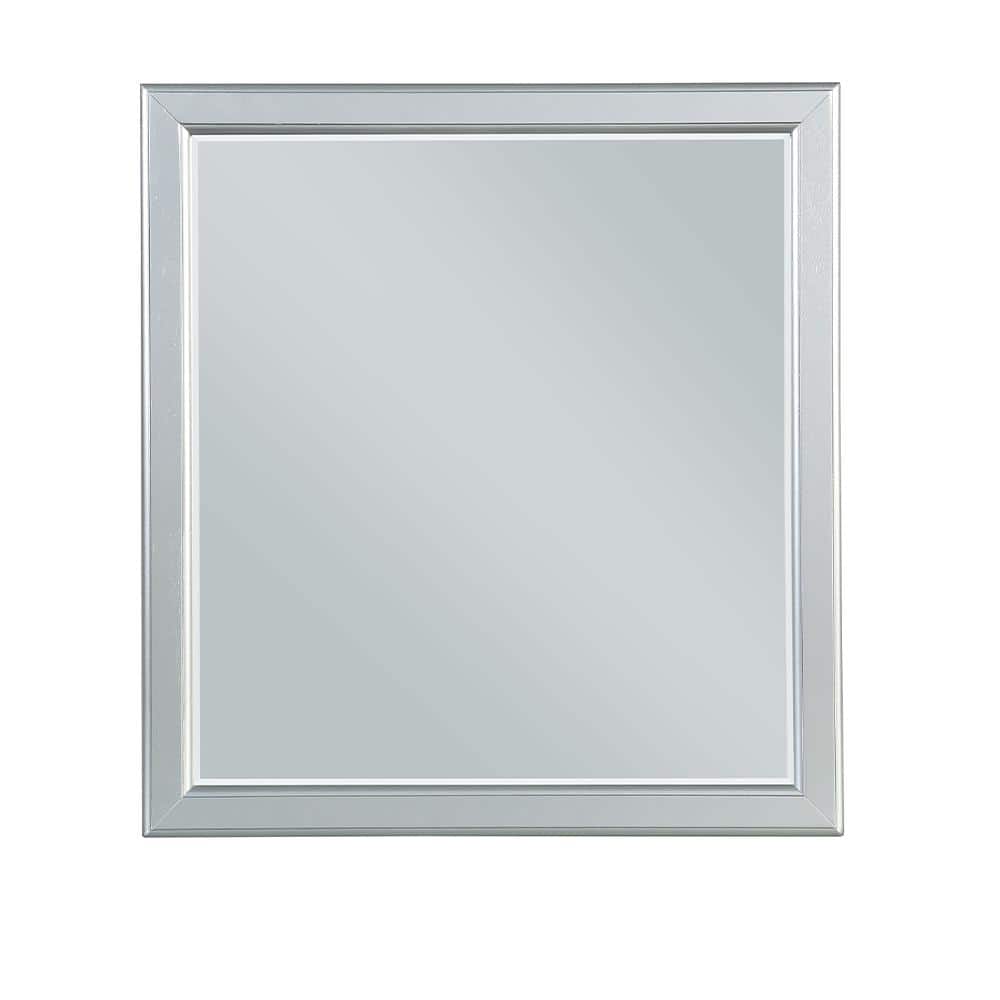 Elegant Platinum Finish Louis Philippe III Full-Length Dresser Mirror