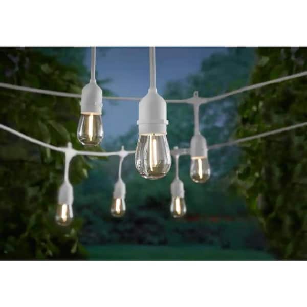 24 ft., 12-Bulb Outdoor Incandescent String Lights, White