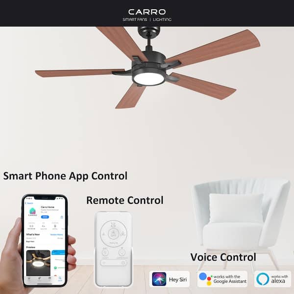 Apex 52 in. Dimmable LED Indoor/Outdoor Black Smart Ceiling Fan with Light and Remote, Works w/Alexa/Google Home