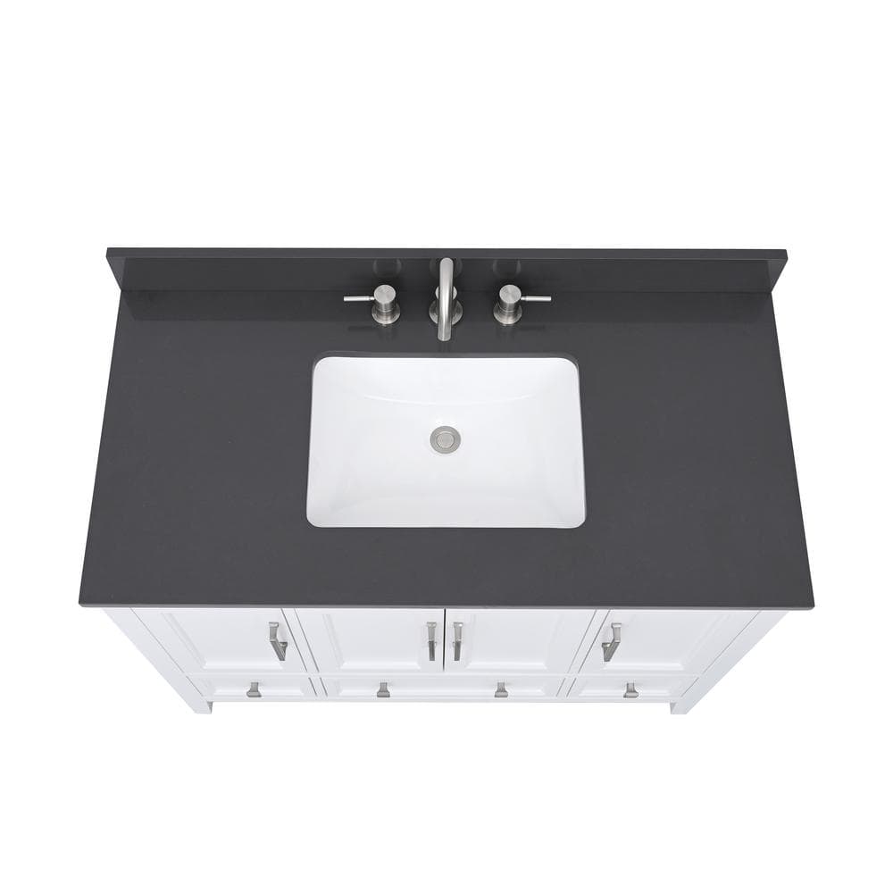 43'' Ural Gray Quartz Undermount Single Sink Vanity Top