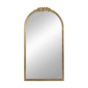 Anky 27.4 in. W x 52.4 in. H Wood Framed Gold Wall Mounted Decorative Mirror