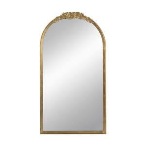 Anky 27.4 in. W x 52.4 in. H Wood Framed Gold Wall Mounted Decorative Mirror