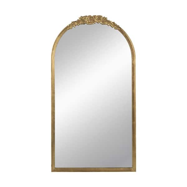 Miscool Anky 27.4 in. W x 52.4 in. H Wood Framed Gold Wall Mounted Decorative Mirror