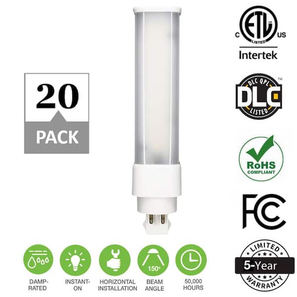 Simply Conserve 18-Watt Equivalent CFLNI Horizontal G24Q LED Bulb in Daylight (20-Pack) L12PL50G24QH - The Home Depot