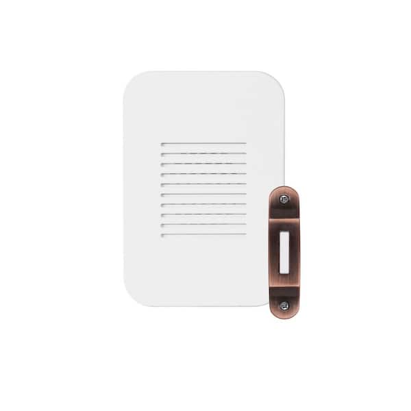 PrimeChime Plus 2 Mini Video Compatible Hardwired Door Bell Chime Kit with Copper Decorative Button