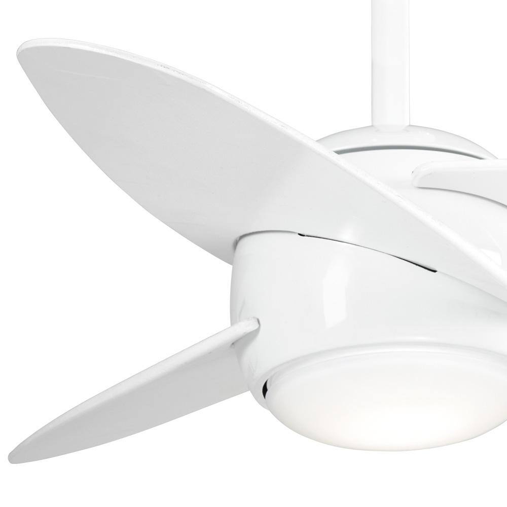 White 36" 3-Blade LED Ceiling Fan with Remote and Light Kit