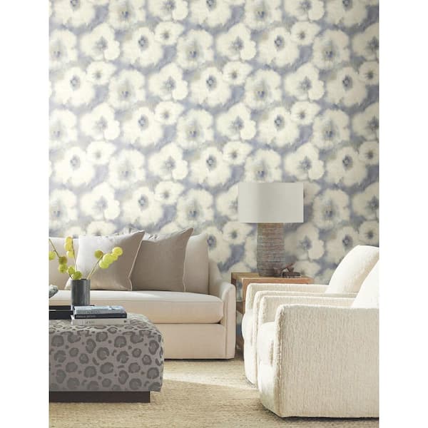 Blended Floral Blue Wallpaper