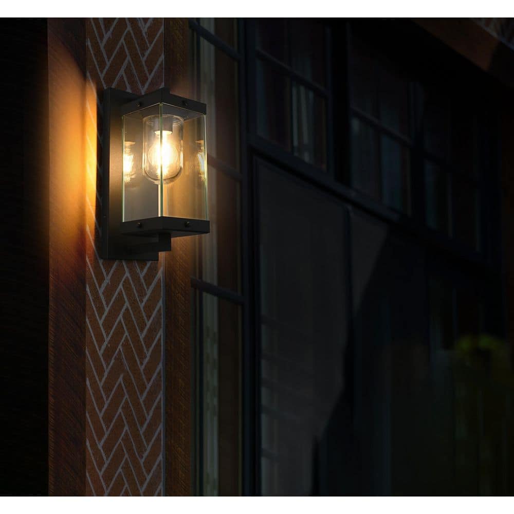 15 in. Black Outdoor Hardwired Wall Sconce with No Bulbs Included price history on PriceWatchPro