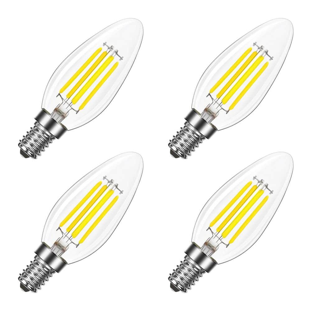 75W Equivalent LED Candelabra Bulb, 8W, 1000 Lumens, 5000K Bright White, Dimmable, Enclosed Fixture & Wet Rated, 4 Pack price history on PriceWatchPro