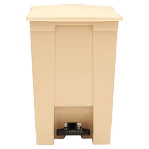 12 Gal. Waste Container Plastic Square Step-On Indoor Utility in Beige