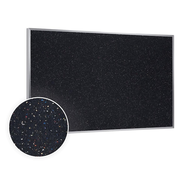 2 x 3 ft. Recycled Rubber Bulletin Board, Satin Aluminum Frame, Confetti