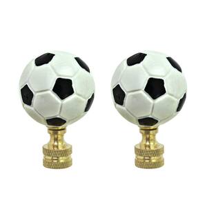 1-3/4 in. Plastic Soccer Ball Finial with Solid Brass (2-Pack)