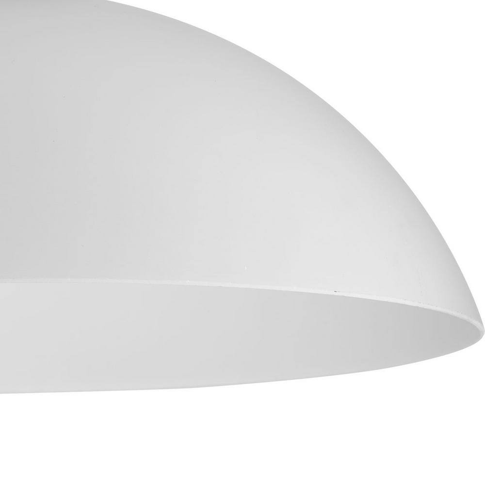 Matte Black Glass Dome Pendant Light with Nickel Accents