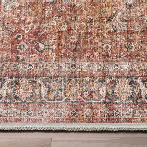 Well Woven - Red 3 ft. 11 in. x 5 ft. 3 in. Flat-Weave Asha Delphine Vintage Persian Oriental Area Rug
