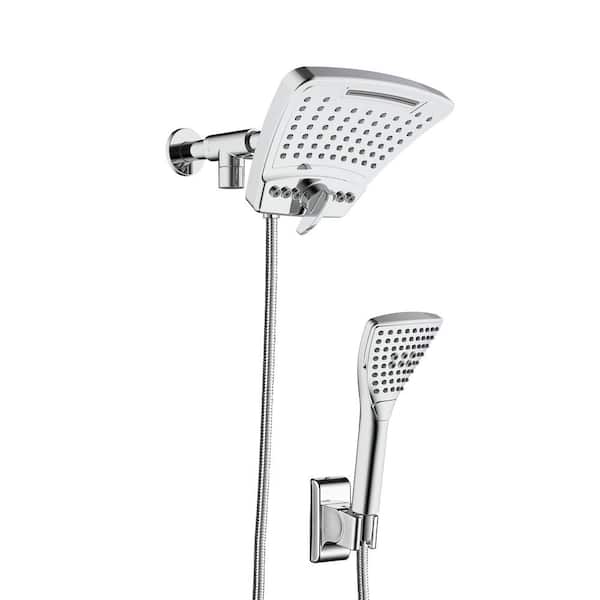 PULSE Showerspas PowerShot Wall Mounted 7-Spray 8 in. 1.8 GPM Dual Shower Head and Handheld Shower Head in Chrome
