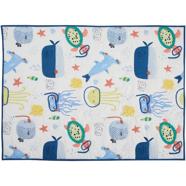 Mina Victory Plush Lines Multicolor 48 in. x 36 in. Quilt