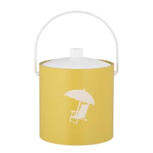PASTIMES Beach Chair 3 qt. Lemon Ice Bucket with Acrylic Cover