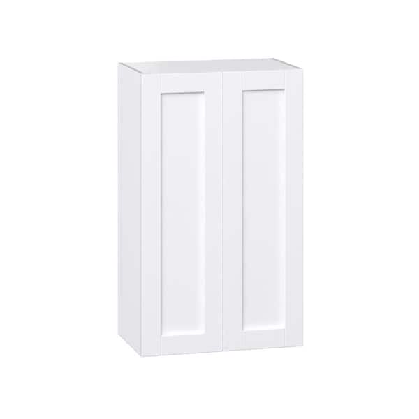 J COLLECTION Mancos 24 in. W x 40 in. H x 14 in. D Bright White Shaker Assembled Wall Kitchen Cabinet