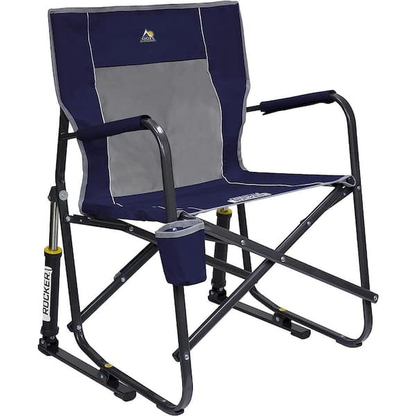 ITOPFOX Metal Freestyle Outdoor Rocking Chair in Indigo Blue