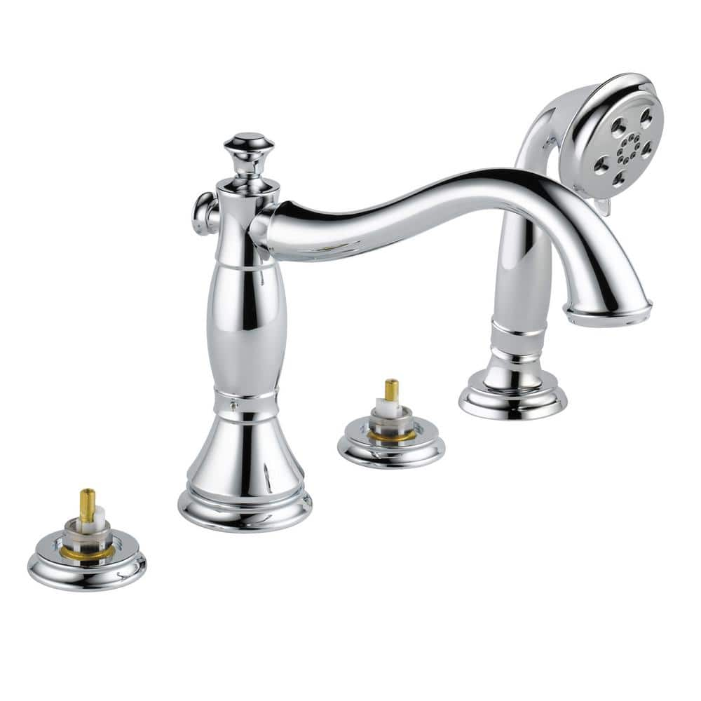 Delta Cassidy 2 Handle Deck Mount Roman Tub Faucet Trim Kit In Chrome