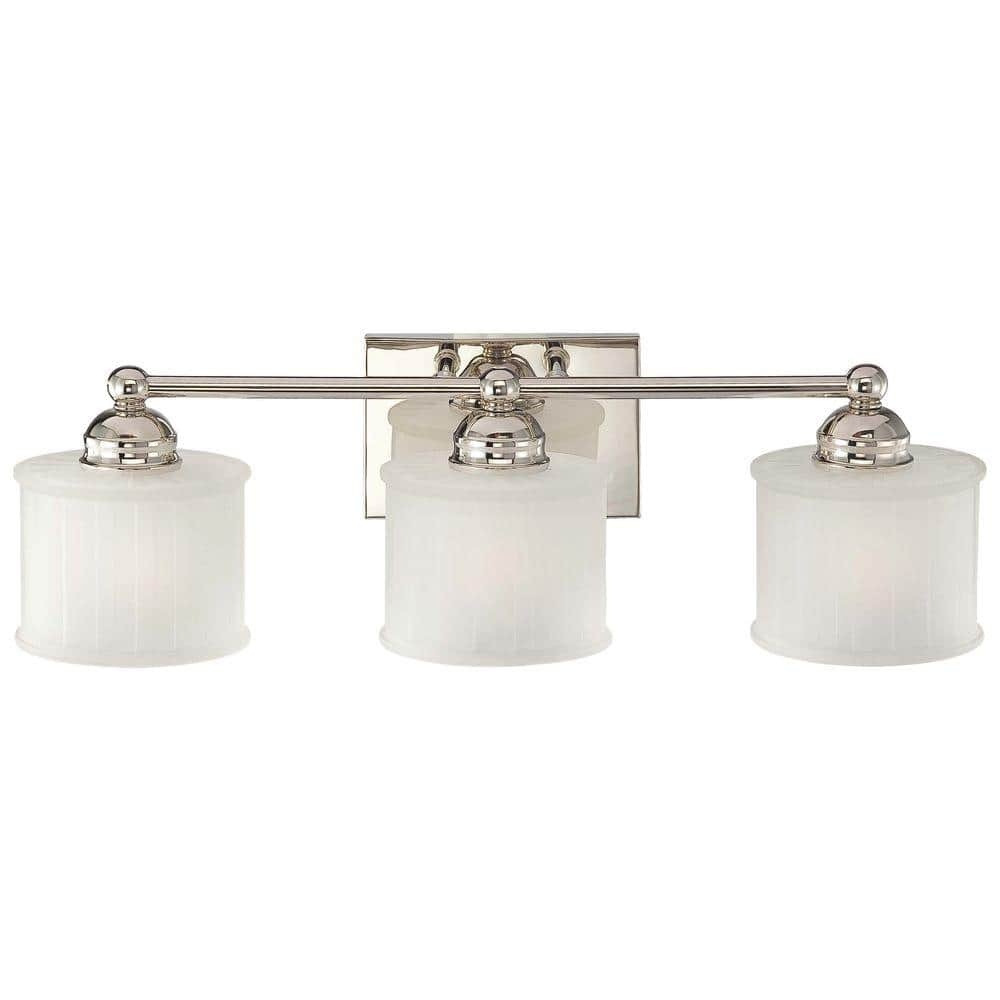 Minka Lavery 3 Light Polished Nickel Bath Light 6733 1 613 The Home Depot