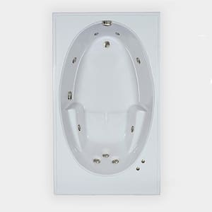 60 in. Rectangular Drop-in Whirlpool Bathtub in White