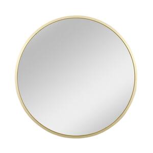 36 in. W x 36 in. H Round Aluminum Framed Wall Mount Modern Decorative Bathroom Vanity Mirror Gold