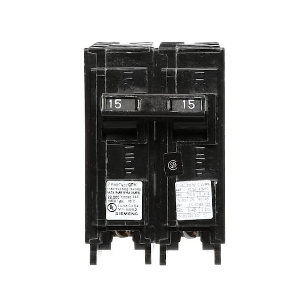 Siemens 15 Amp 2-Pole QPH 22 kA Circuit Breaker