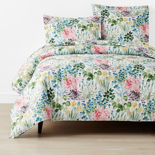 The Company Store Company Cotton Flower Garden Ivory Multi Twin/Twin XL Cotton Percale Comforter