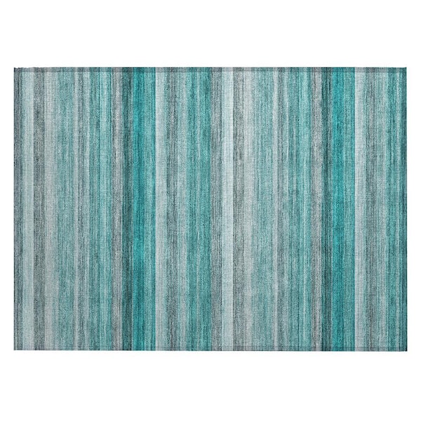 Chantille ACN535 Teal 1 ft. 8 in. x 2 ft. 6 in. Machine Washable Indoor/Outdoor Geometric Area Rug