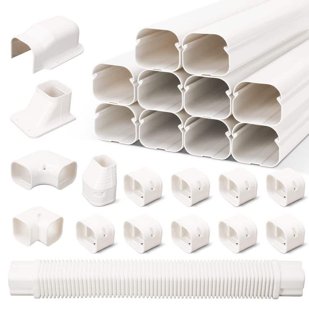 3 in. x 16.1 ft. PVC Mini Split Line Set Cover Kit, Decorative Tubing Cover for Air Conditioners and Heat Pumps price history on PriceWatchPro