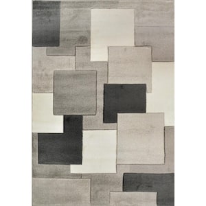 Stella 5 ft. 3 in. X 7 ft. Charcoal/Ivory/Grey Geometric Indoor/Outdoor Area Rug