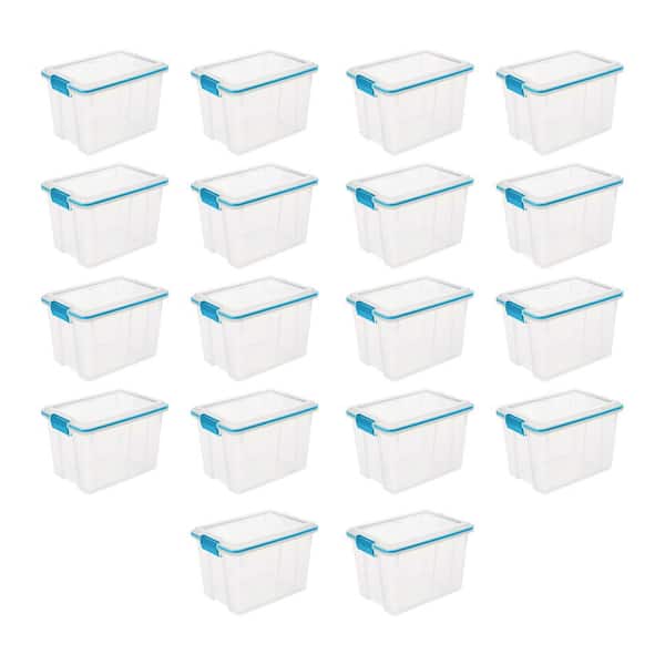 Sterilite 19324306 20 Quart Storage Container Box Tote with Latches (18 Pack)
